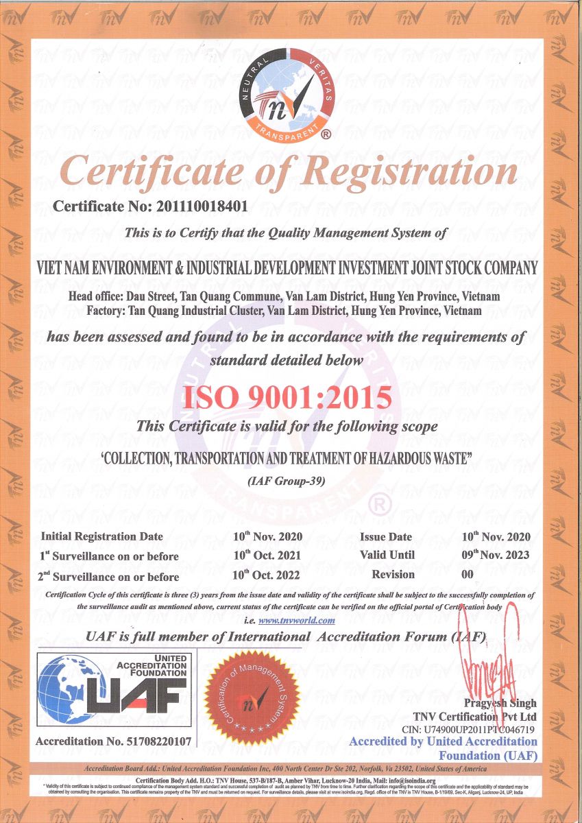 Chứng chỉ ISO 9001:2008